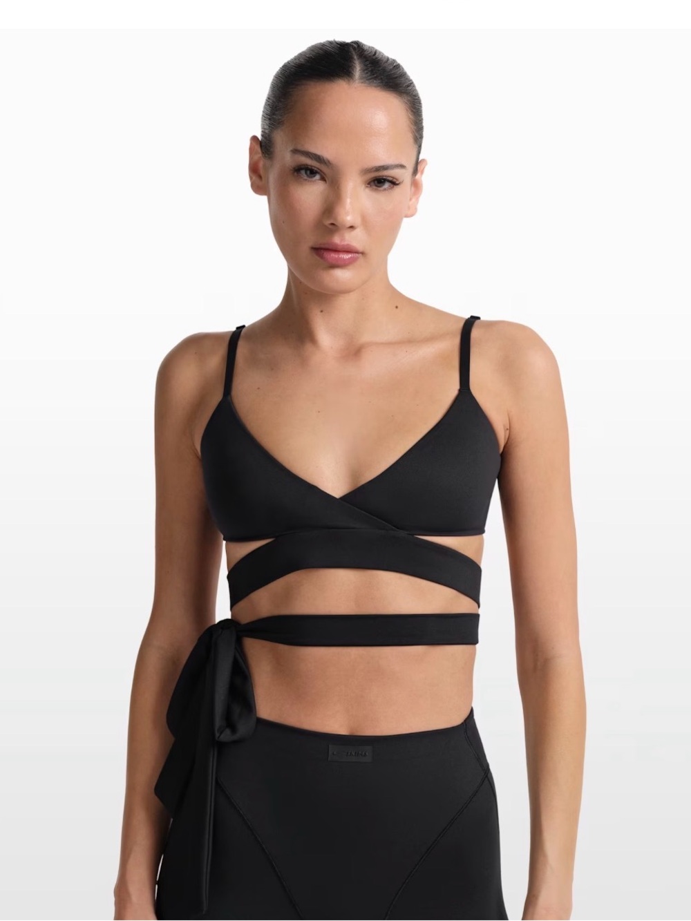 Nike Skims Black Wrap Bralette with Tie Detail -